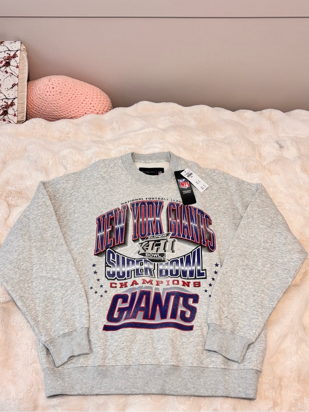 Sweatshirt  abercrombie New York Giants Grey Super Bowl Graphic